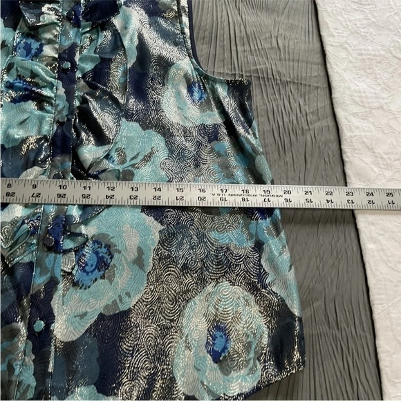 J Crew Ruffle-front top in floral-print jacquard Size S AJ284 NWT - Picture 14 of 15